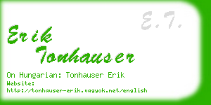 erik tonhauser business card